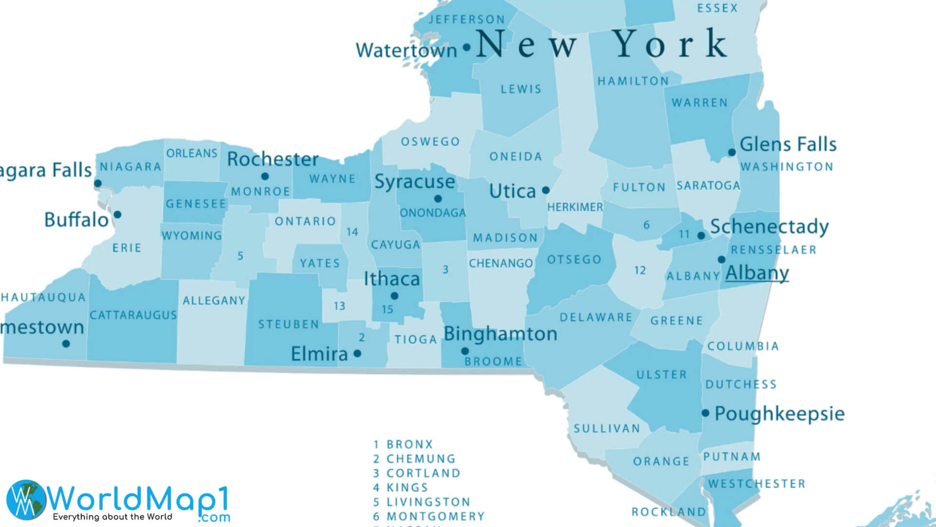 New York State Counties Map